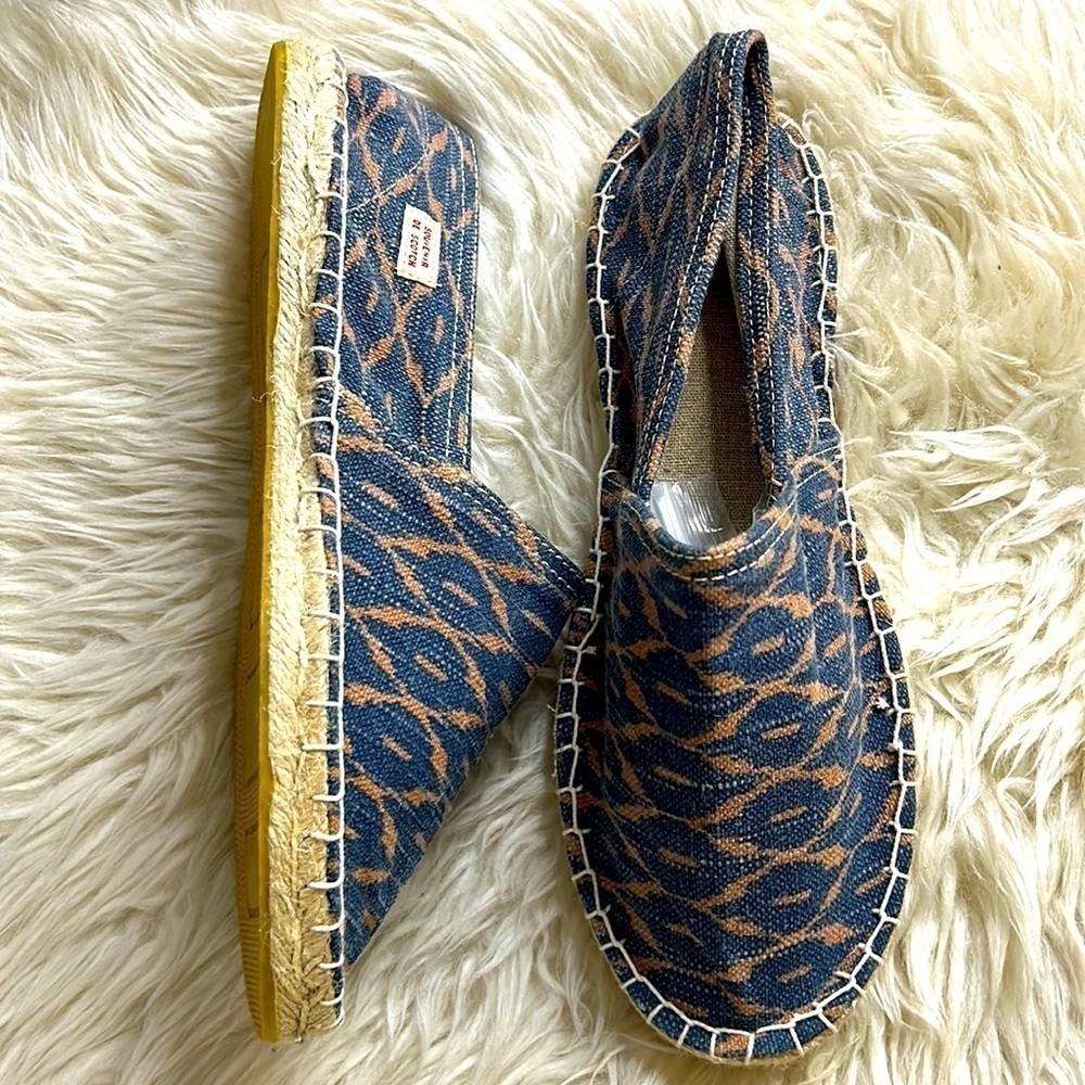 Scotch & soda espadrilles slip on canvas shoe women’s 8.5 blue brown new